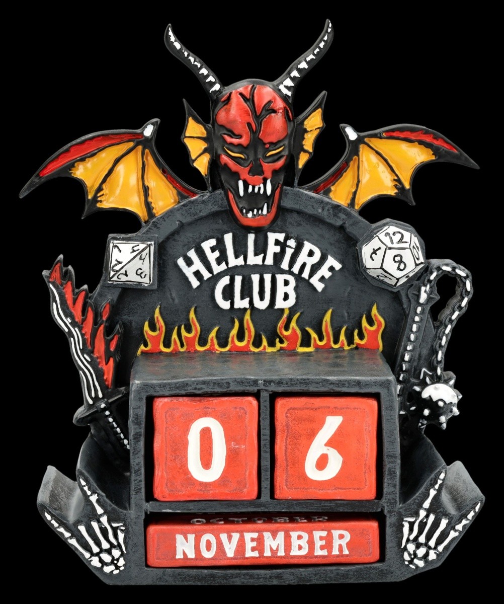 Stranger Things Hellfire Club Calendar – Demon Figure Desk Calendar Decorations