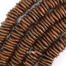 10mm - 18mm Graduated Turquoise Disc Button Beads 16" Blue Brown  Green Red