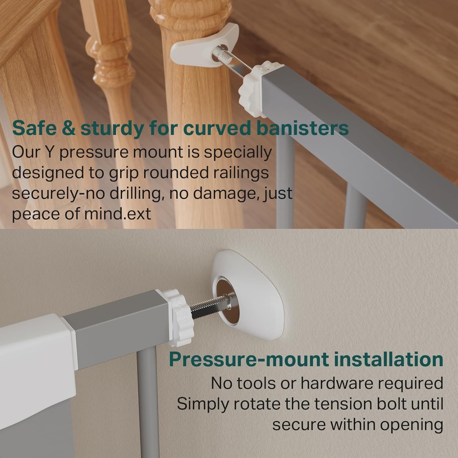 Cumbor Safety Gate 29.7-51.5" Extra Wide Baby Pets Gate for Stairs Doorway