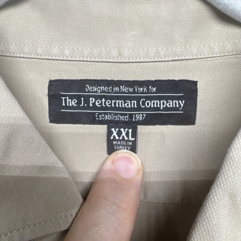J Peterman Company Men’s Khaki Button Down Shirt XXL Long Sleeve Cotton Blend - Image 4 of 4
