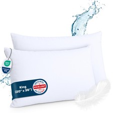 King Size Waterproof Pillow Protectors - Noiseless Cover Case with Zipper - E...