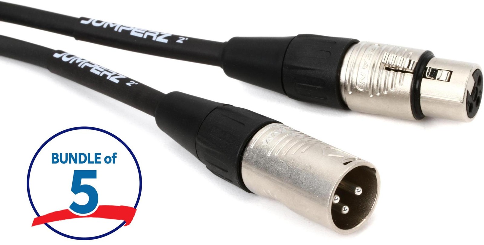 Микрофонный кабель JUMPERZ JBM Blue Line длиной 2 фута 5 штук в упаковке 22890₽
