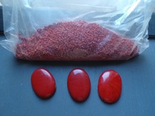 perles de corail vrac 280gr & 3 gros cabochons