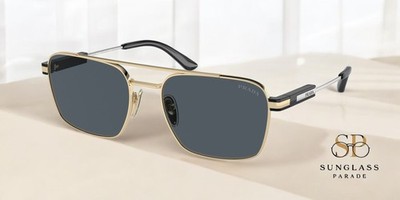 PRADA PR 67ZS ZVN09T Pale Gold Dark Grey 56 mm Unisex Sunglasses