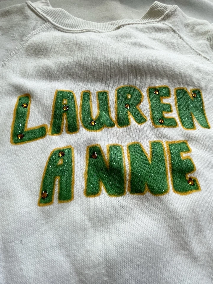 VTG BETTY SWEATSHIRT Cheerleader Back Lauren Anne Sz Girls L 14-16 90s 1994 - Image 4 of 4