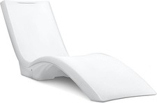 White Pool Lounger, Fade-Resistant, Waterproof, Weighted for Sun Shelf