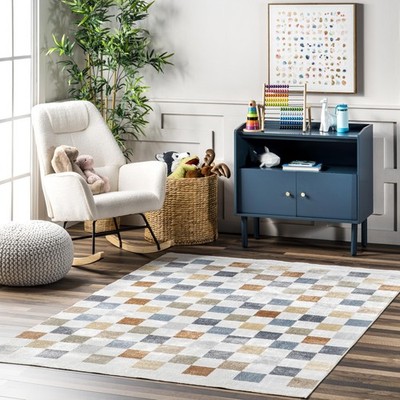 nuLOOM Naya Multicolor Checkered Washable Area Rug 5' x 8'