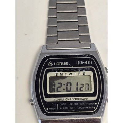 Vintage Seiko LORUS Alarm Chronograph Y799-4010 Japan Watch LCD