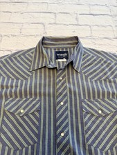 Vintage Wrangler Men s Western Large Pearl Snap Long Sleeve Striped Shirt