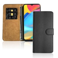 HüLle FüR Alcatel 3L (2021) Tasche Leder Flip Case (Schwarz) Black