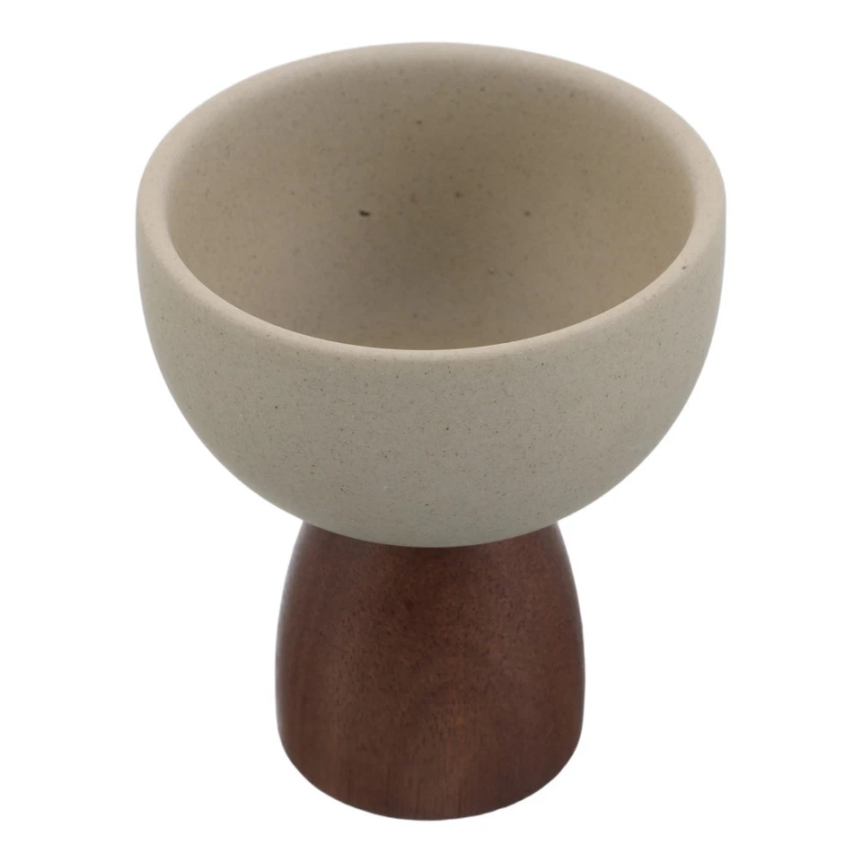  Footed Dessert Cup: Tall Wooden Pedestal Bowl For Ice Cream Pudding Mousse