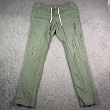 Vuori Ripstop Pants Mens Large Green Ripstop Climber Drawstring Zip Pocket V412