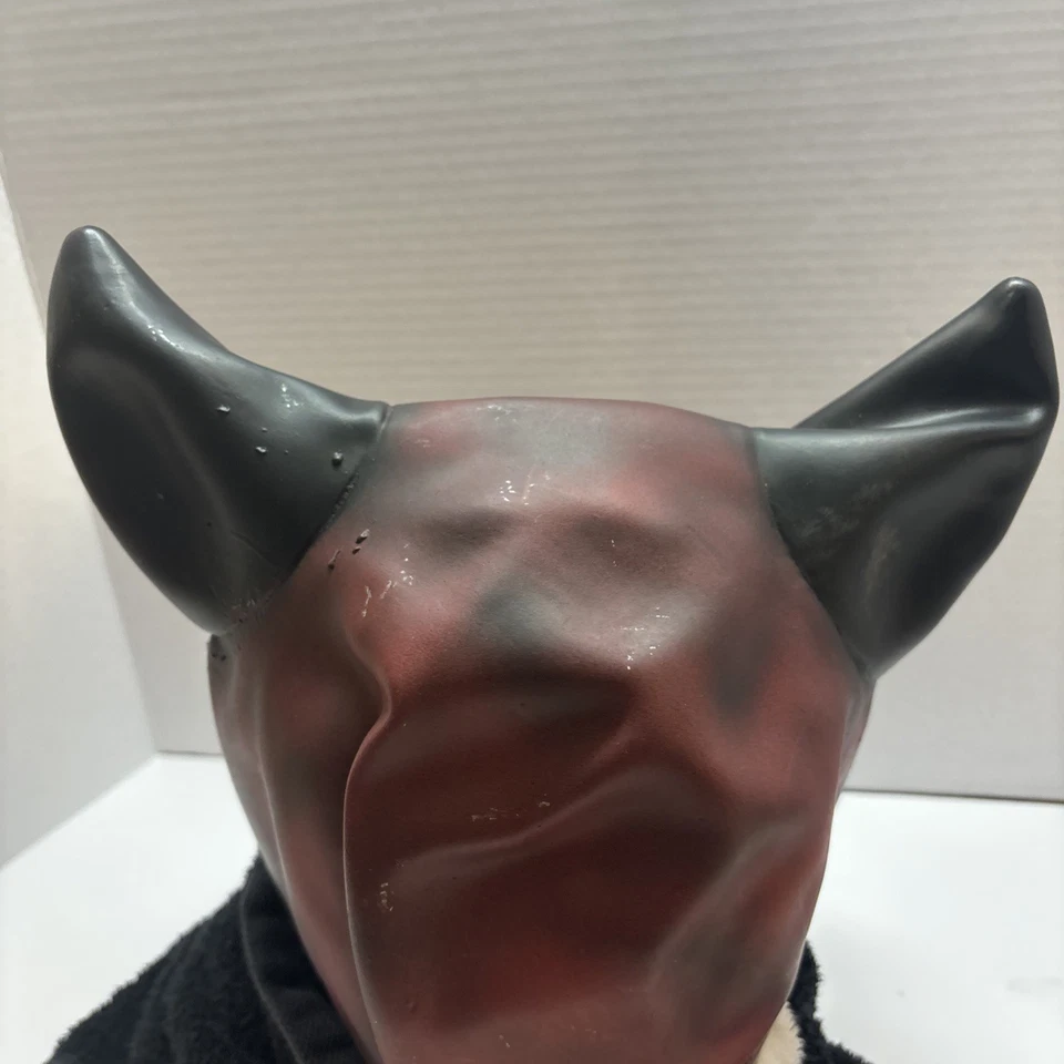 Rubie's Costume Co Horned Devil Latex Mask Rare Halloween Red Pre Vintage Scary - Image 4 of 4