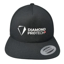 Diamond Pro Tech Snapback 5 Panel Cap Black OS Adjustable The Classics Yupoong