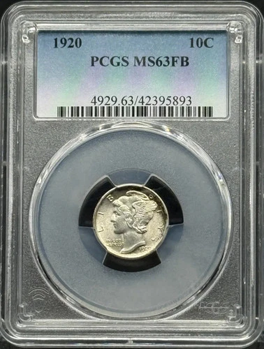 1920 Mercury Dime PCGS MS-63 FB