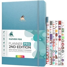 Clever Fox Planner PRO 2nd Edition – Undated Weekly Agenda Planner for Settin...
