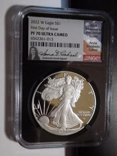2022-W Proof American Silver Eagle NGC PF70 UCAM - Signed by Cabral - First Day