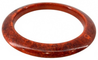 Vintage Resin Cherry Amber Marbled Bangle Red Brown Swirl Resin Bracelet