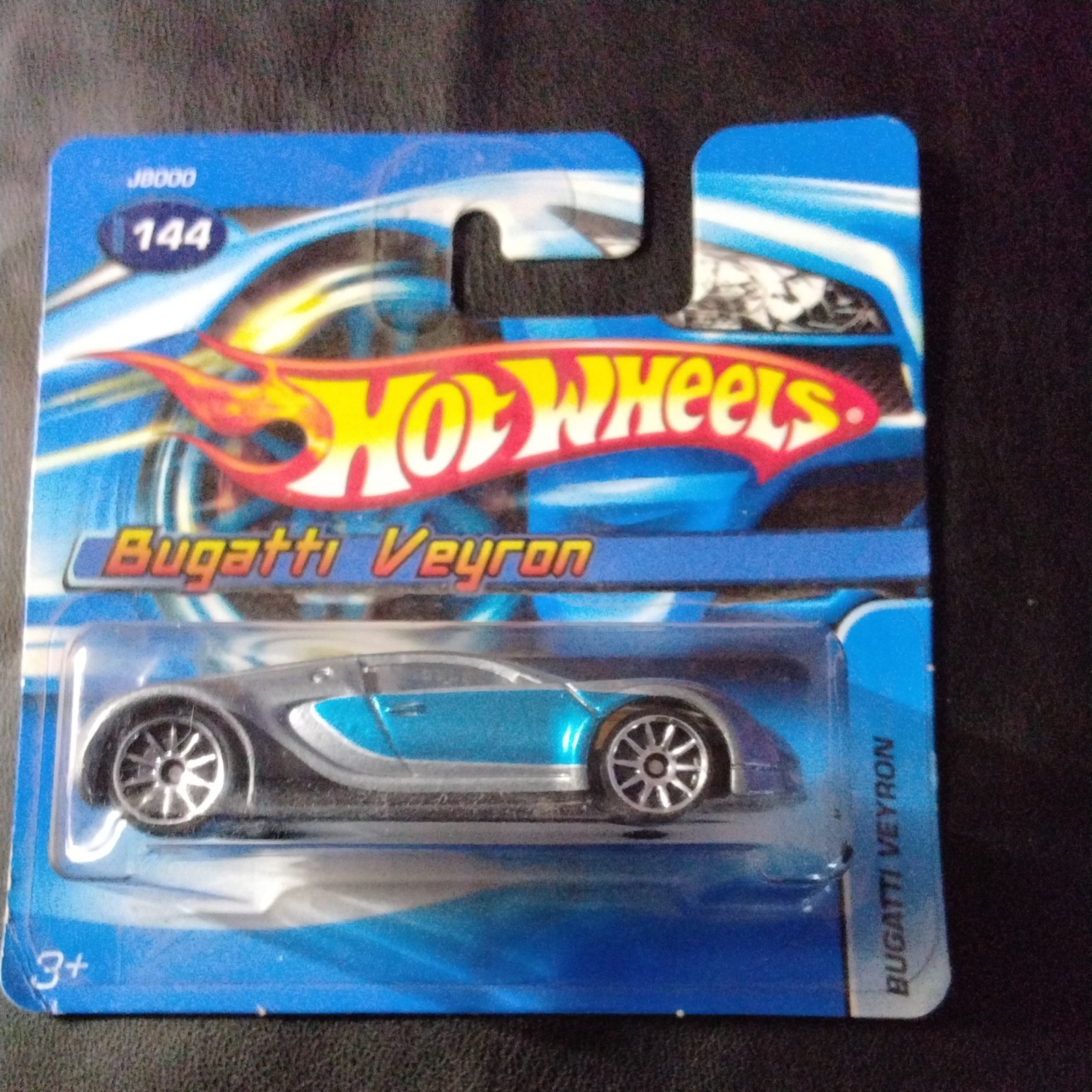 2006 Hot Wheels Mainline/Collector #144 BUGATTI VEYRON Silver-Blue w/Chrome 10Sp