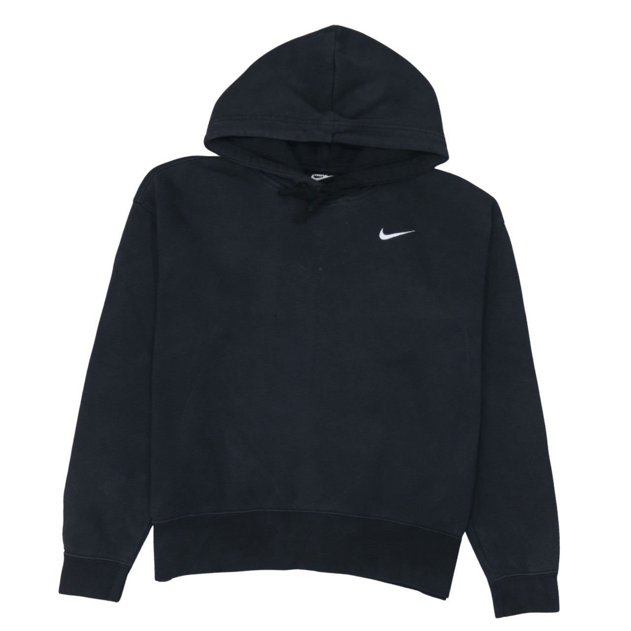 Nike Mens Hoodie Black Fleece Embroidered Swoosh Pullover Classic Sweatshirt S