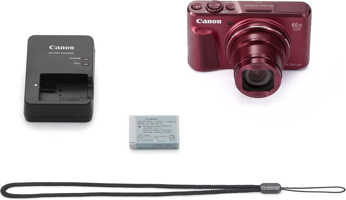Canon PowerShot SX720 HS 20.3MP Compact Digital Camera - Red for