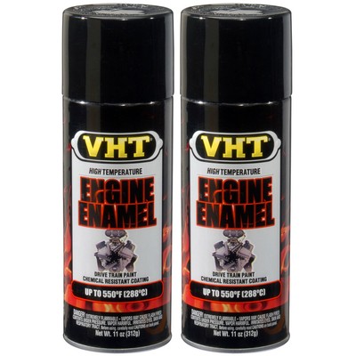 VHT High Temp Paint VHTSP124 (2-PACK); Engine Enamel 11oz Gloss Black 550°F