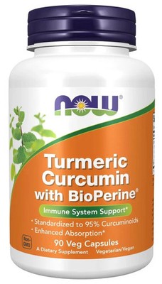 NOW Foods - Turmeric Curcumin with BioPerine  90Veg Capsules