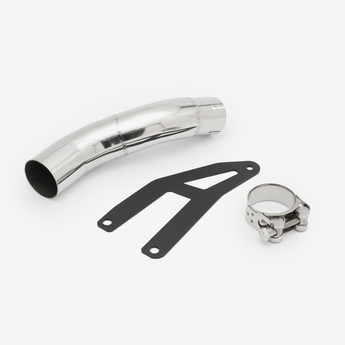 Lextek Stainless Steel Link Pipe (Low Level) Exhaust|Rear Clamp-On Silver 51mm