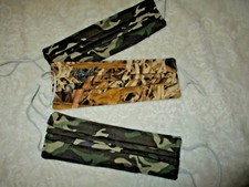 FACE MASKS Adult Size Camouflage 3 qty. Handmade NEW