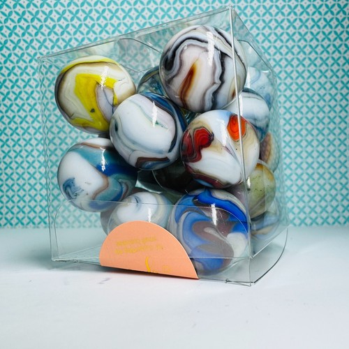 MN 22 Lot JABO Swirl Slag Aventurine Shooter Vintage Marbles MIB Collection 3/4" - Picture 13 of 23
