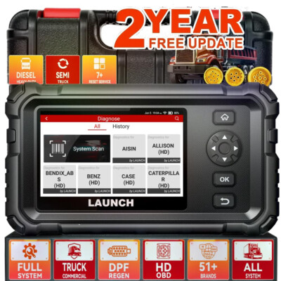 LAUNCH Diesel Diagnostic Scan Tool Heavy Duty Truck Pickup Tractor Semi-Truck