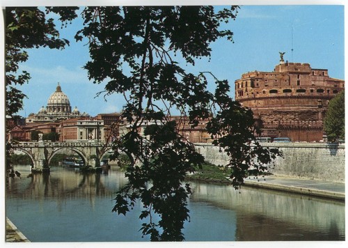 Plurigraf Terni Roma Postcard - Rome, Italy - Sant'Angelo Bridge & Castle by Day