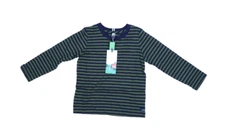 Joules Marlin Long Sleeve Stripe T-Shirt Green & Navy Crewneck Cotton Boys 6Y
