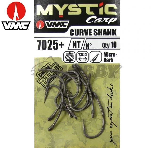 Hameçon VMC Mystic Carp Curve Shank+ Ref: 7025+ NT par 10
