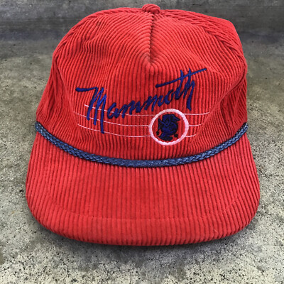 Vintage Mammoth Bump Bonnets Cap Corduroy Hat Mountain Rope  display picture 1