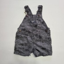 Oshkosh 6M infant dino print overall shorts grey