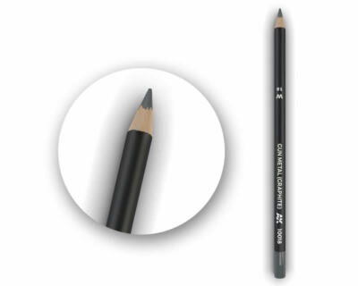 Ak Interactive AK10018 Watercolor Pencil Gun Metal (Graphite) Modeling