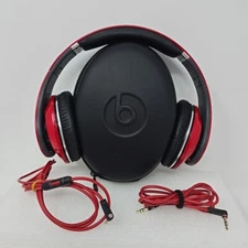 Beats by Dr. Dre Beats Studio Headband Headphones Wired Red Case 2 Cables READ