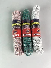 Lot of 3 MULTI-PURPOSE ROPE 1/4" 10M Clothesline Camping Cord Braided String