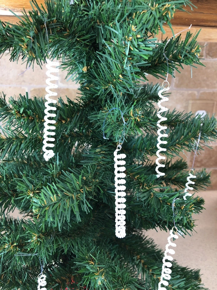 Decorações de Natal, redemoinhos, contas de vidro, vintage, conjunto de 12 - Imagem 4 de 4