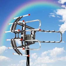 990Mile Amplified Antenna HDTV Digital Outdoor TV Antenna VHF/UHF 360° Rotation