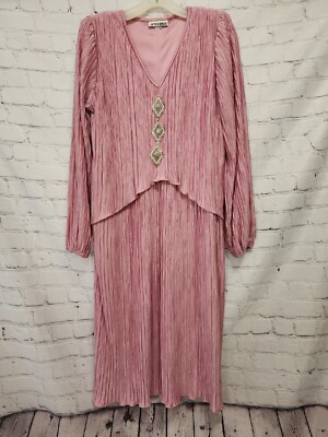 Vintage After Dark Women's Light Purple Long Sleeves Tunic Dress