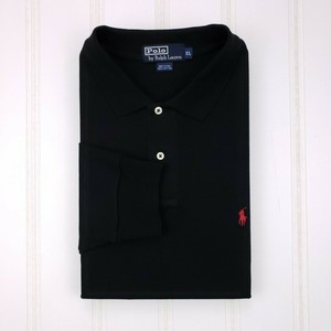 Polo-Ralph-Lauren-XL-Polo-Shirt-Black-Interlock-Mesh-Red-Pony-Logo-Mens-Size-Man