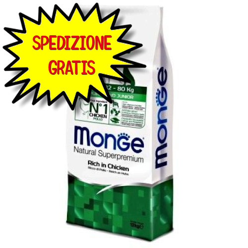 MONGE CANE CROCCHETTA MAXI PUPPY & JUNIOR POLLO 12 KG