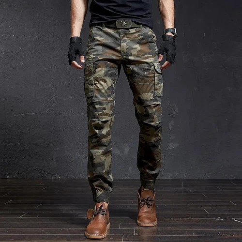 Hochwertige schmale militärische Camouflage lässige taktische Cargohose Streetwear neu - Bild 9 von 28