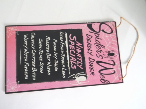 Spider's Web Deadly Diner NIghtly Specials Menu Sign Spooky & Humorous Signage - Picture 6 of 12