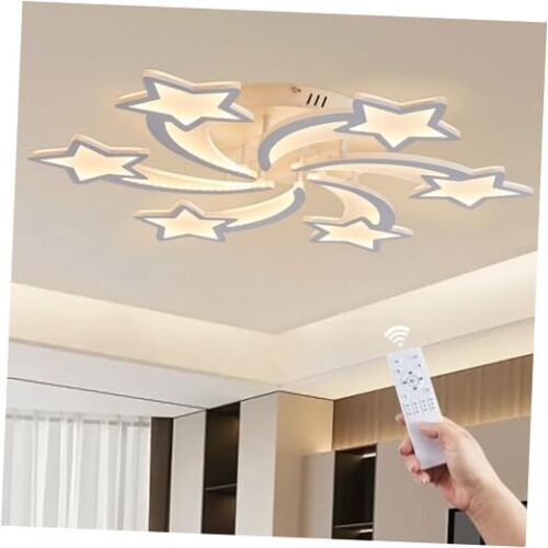 LED Ceiling Light,Stars Shape Chandelier,Dimmable Ceiling Light 6Lights White