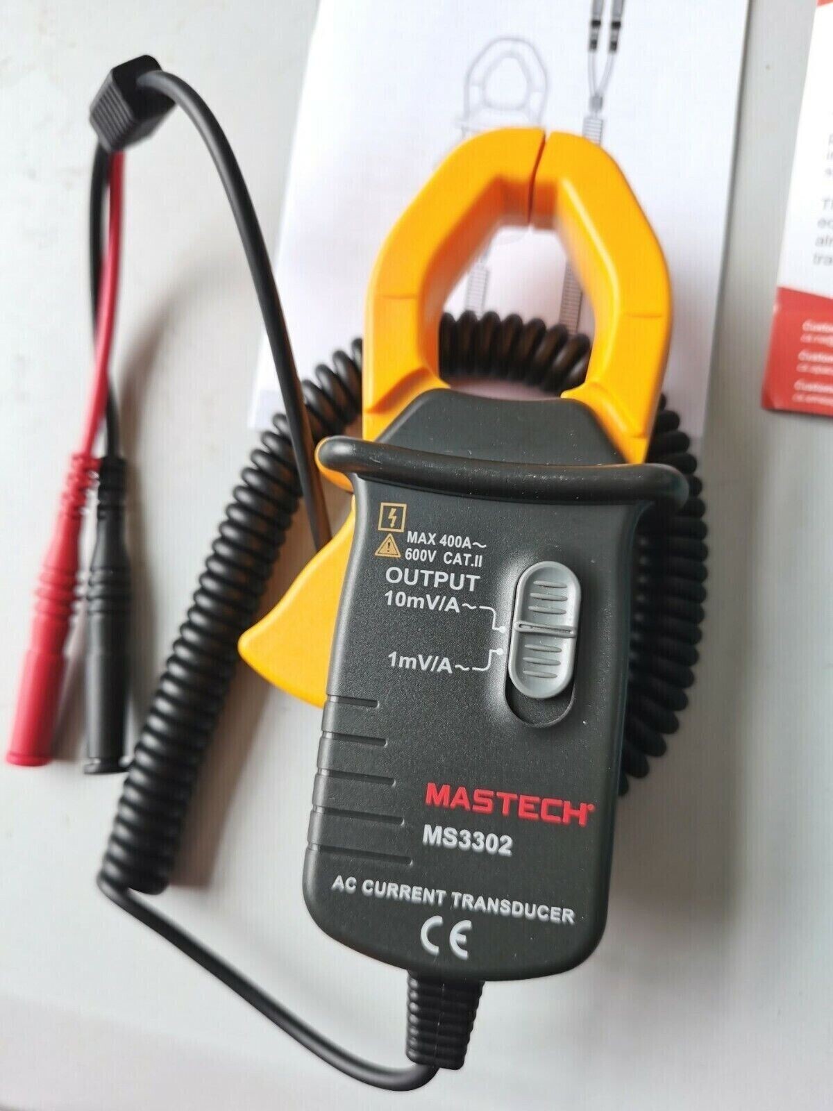 MASTECH MS3302 AC Current 0.1A-400A Clamp Meter Transducer True RMS | eBay
