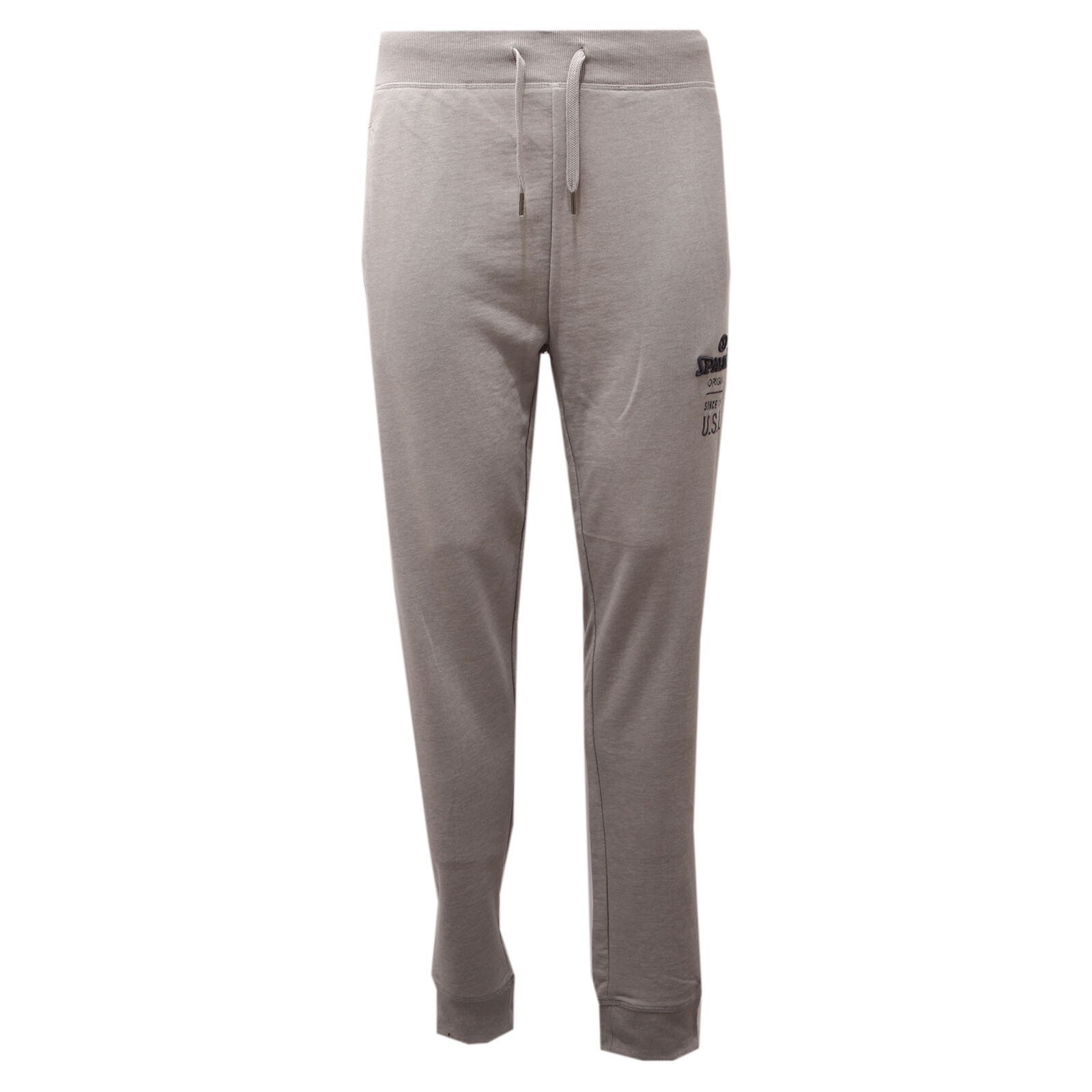 9811AD мужские спортивные брюки pantalone tuta uomo SPALDING из серого меланжевого микса хлопка 21290₽