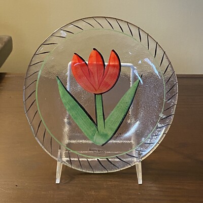 食器 Ulrica Hydman Vallien COSTA CODA plate Ulrica Hydman - Vallien Art Glass Plate, Kosta Boda Clear